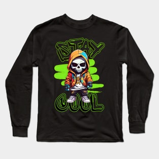 Street Art Fusion Rocking the Stylish Skull Hip Hop Graffiti Streetwear Long Sleeve T-Shirt